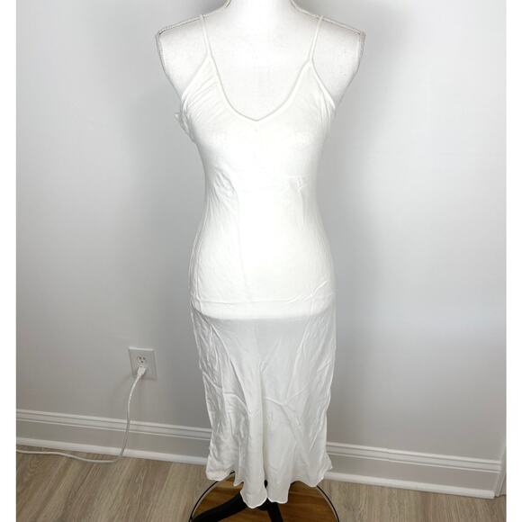 St. Roche Spaghetti Strap Midi Dress Slip In White Size 10 New - Picture 2 of 14